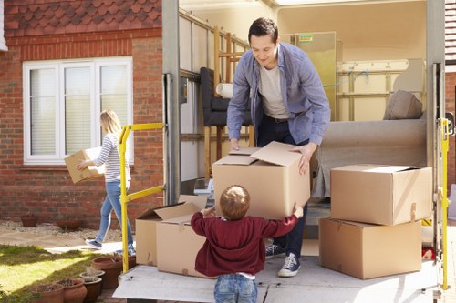 Moving van prepared for house removals in Charingcross